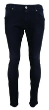 Blue Cotton Tapered Slim Fit Men Casual Denim Jeans Acht