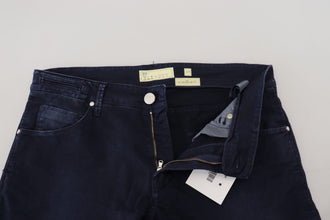 Blue Cotton Tapered Slim Fit Men Casual Denim Jeans Acht