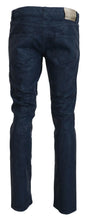 Blue Cotton Tapered Slim Fit Men Casual Denim Jeans Exte
