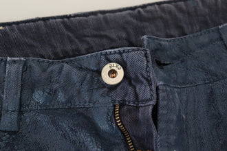 Blue Cotton Tapered Slim Fit Men Casual Denim Jeans Exte