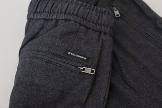 Gray Cotton Jogger Men Pants Dolce & Gabbana