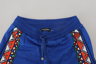 Blue Cotton Printed Bermuda Shorts Dolce & Gabbana