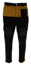 Black Yellow Cotton Men Pants Dolce & Gabbana