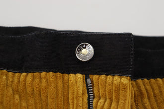 Black Yellow Cotton Men Pants Dolce & Gabbana
