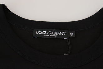 Black Sneak Peek Cotton Short Sleeve T-shirt Dolce & Gabbana