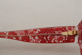 Red DG4231F Lace Acetate Rectangle Shades Sunglasses Dolce & Gabbana