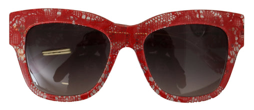 Red DG4231F Lace Acetate Rectangle Shades Sunglasses Dolce & Gabbana