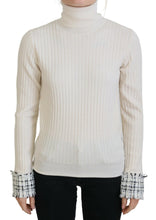 Ivory Turtleneck Distressed Cuff Pullover Sweater Dolce & Gabbana