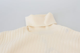 Ivory Turtleneck Distressed Cuff Pullover Sweater Dolce & Gabbana