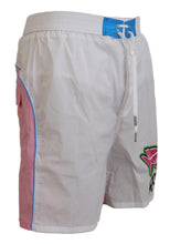 White Pink Logo Print Men Beachwear Shorts Swimwear Dsquared²