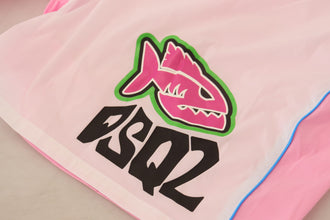 White Pink Logo Print Men Beachwear Shorts Swimwear Dsquared²