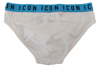 White Icon Logo Cotton Stretch Men Brief Underwear Dsquared²