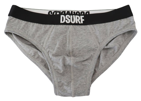 Gray DSURF Logo Cotton Stretch Men Brief Underwear Dsquared²