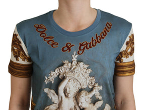 Multicolor DG Logo Angel Printed Shirt Top Dolce & Gabbana