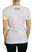 White Rose DGLogo Printed Short Sleeves Top Dolce & Gabbana