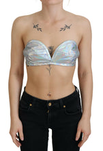 Silver Holographic Effect Bustier Brassiere Top Dolce & Gabbana