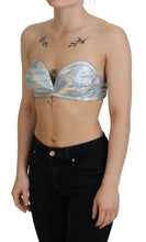 Silver Holographic Effect Bustier Brassiere Top Dolce & Gabbana