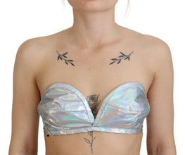 Silver Holographic Effect Bustier Brassiere Top Dolce & Gabbana