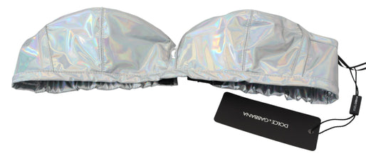 Silver Holographic Effect Bustier Brassiere Top Dolce & Gabbana
