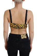 Yellow Leopard Cropped Bustier Corset Bra Top Dolce & Gabbana