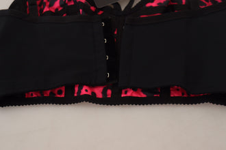 Pink Leopard Print Cropped Bustier Corset Top Dolce & Gabbana