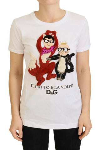 T-shirt Top White Textured Short Sleeve Dolce & Gabbana
