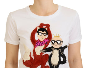 T-shirt Top White Textured Short Sleeve Dolce & Gabbana