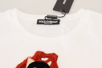 T-shirt Top White Textured Short Sleeve Dolce & Gabbana