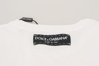 T-shirt Top White Textured Short Sleeve Dolce & Gabbana