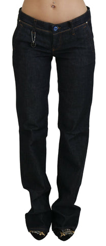 Blue Low Waist Straight Denim Pants Jeans Costume National