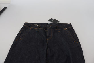 Blue Low Waist Straight Denim Pants Jeans Costume National