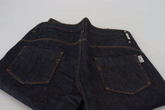 Blue Low Waist Straight Denim Pants Jeans Costume National