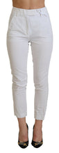 White High Waist Tapered Women Pants Dondup