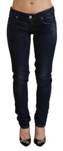 Blue Low Waist Slim Fit Women Denim Jeans Acht
