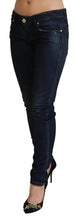 Blue Low Waist Slim Fit Women Denim Jeans Acht