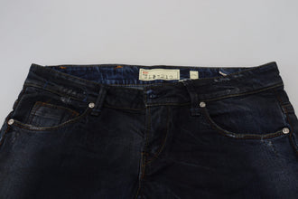 Blue Low Waist Slim Fit Women Denim Jeans Acht
