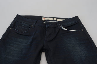 Blue Low Waist Slim Fit Women Denim Jeans Acht