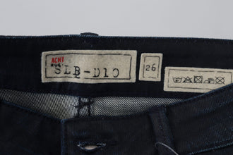 Blue Low Waist Slim Fit Women Denim Jeans Acht