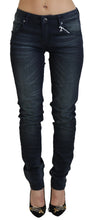 Blue Washed Low Waist Slim Fit Cotton Denim Jeans Acht