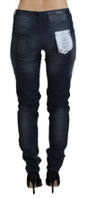 Blue Washed Low Waist Slim Fit Cotton Denim Jeans Acht