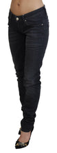 Black Washed Low Waist Slim Fit Cotton Denim Jeans Acht