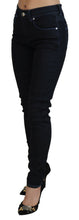 Dark Blue Low Waist Slim Fit Women Denim Jeans Acht