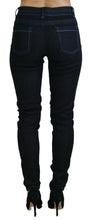 Dark Blue Low Waist Slim Fit Women Denim Jeans Acht
