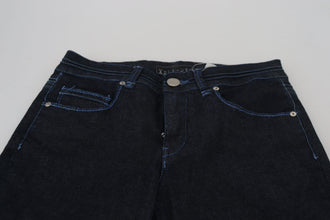 Dark Blue Low Waist Slim Fit Women Denim Jeans Acht