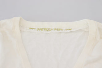 Ivory V-Neck Long Sleeves Women Blouse Top Patrizia Pepe
