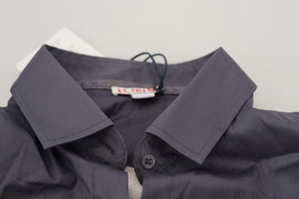 Gray Printed Long Sleeves Collared Top U.S. POLO ASSN.
