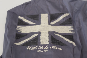 Gray Printed Long Sleeves Collared Top U.S. POLO ASSN.