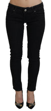 Black Low Waist Slim Fit Cotton Denim Jeans Acht