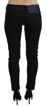Black Low Waist Slim Fit Cotton Denim Jeans Acht