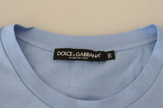 Light Blue Happy New Year 2017 Cotton T-shirt Dolce & Gabbana